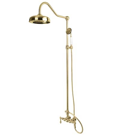 Kingston Brass CCK6177 Wall Mount Rain Drop Shower System, Brushed Brass CCK6177